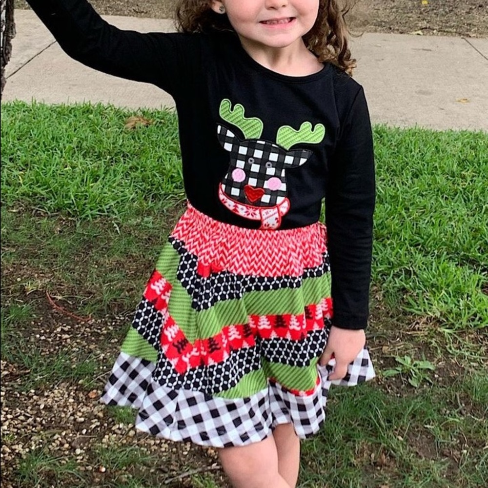 NWT Girls Rudolph Top & Skirt
